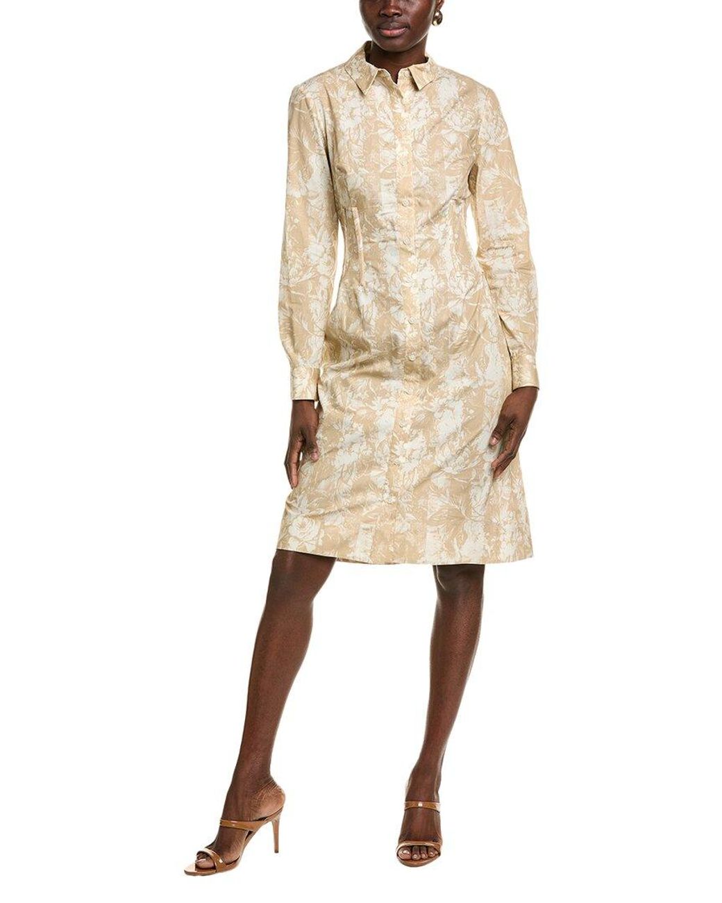 Lela Rose Natural Seamed Shirtdress