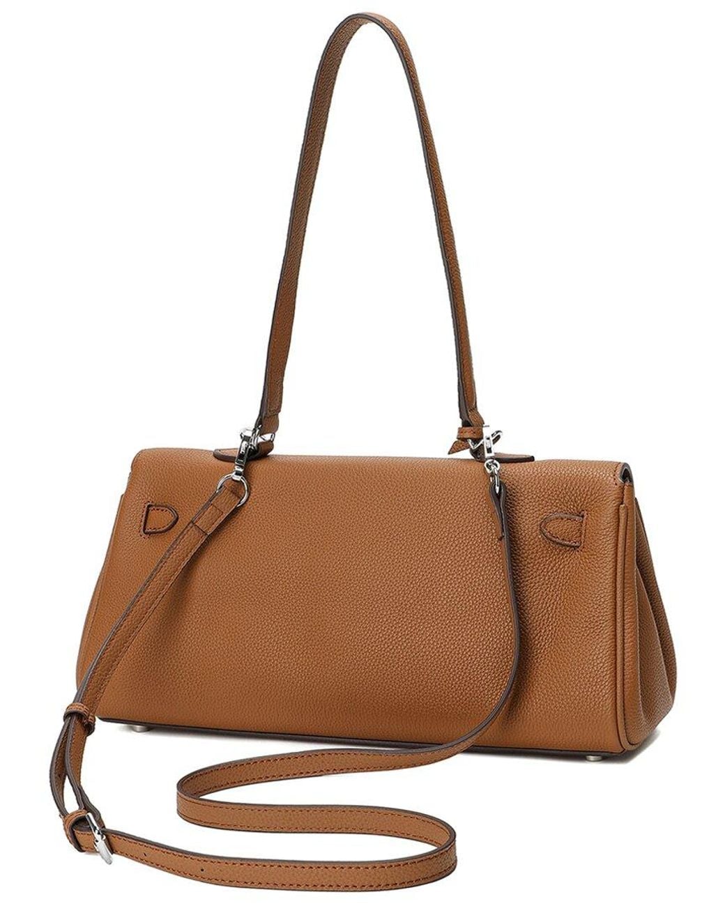 Tiffany & Fred Paris Brown Top-Grain Leather Shoulder Bag