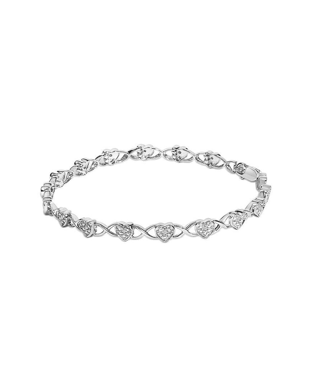 Haus of Brilliance Metallic 0.10 Ct. Tw. Diamond Tennis Bracelet