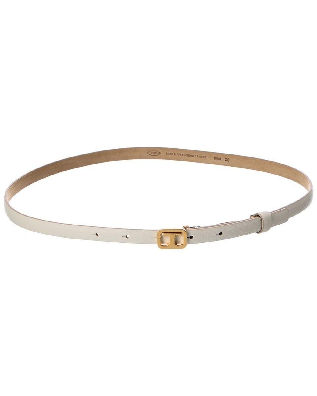 Tod's White Leather Belt