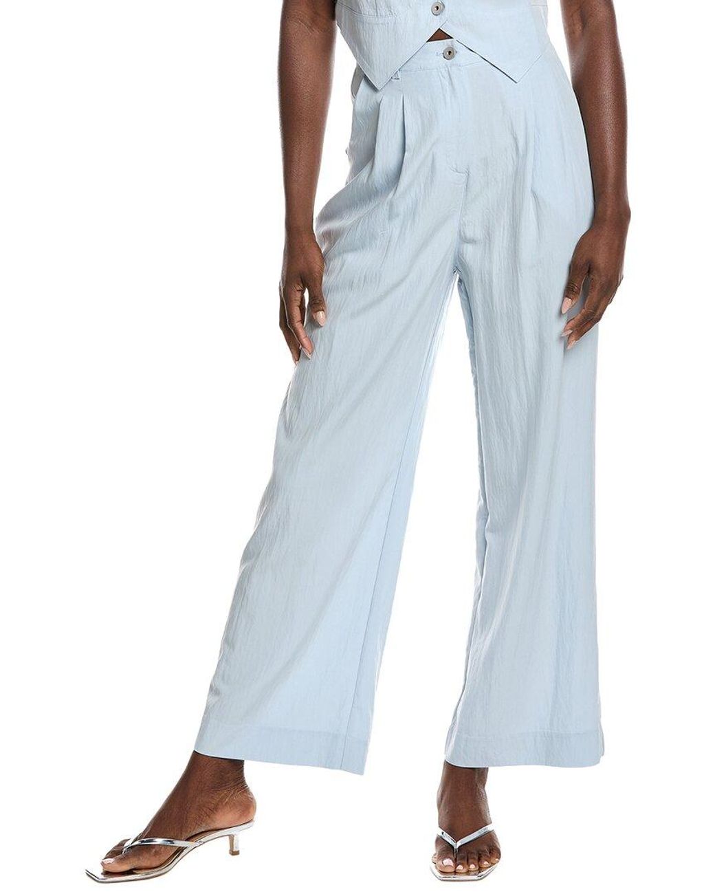Gracia Blue Straight Fit Casual Pant