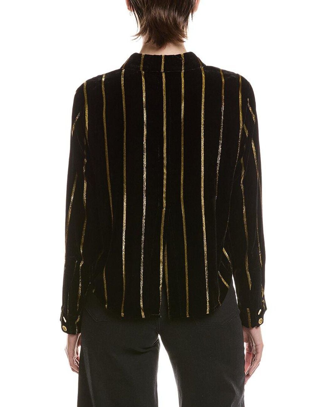 L'Agence Black Cosette Crop Hi Low Shirt