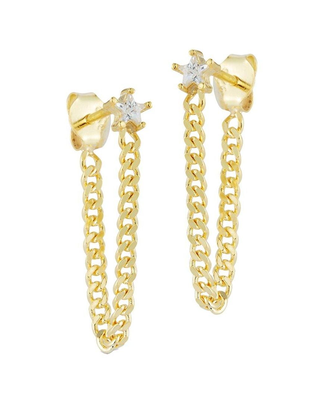 Sphera Milano Metallic 14K Over Cz Star Drop Earrings