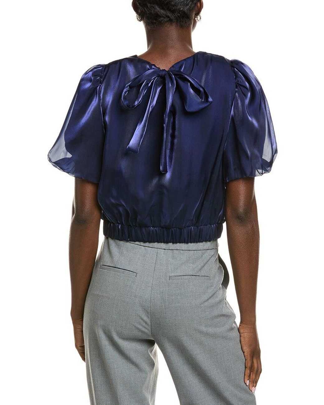Endless Rose Blue Blouson Sheen Top