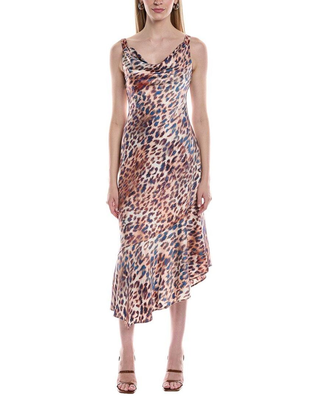 Kenneth Cole Red Cowl Neck Midi Dress