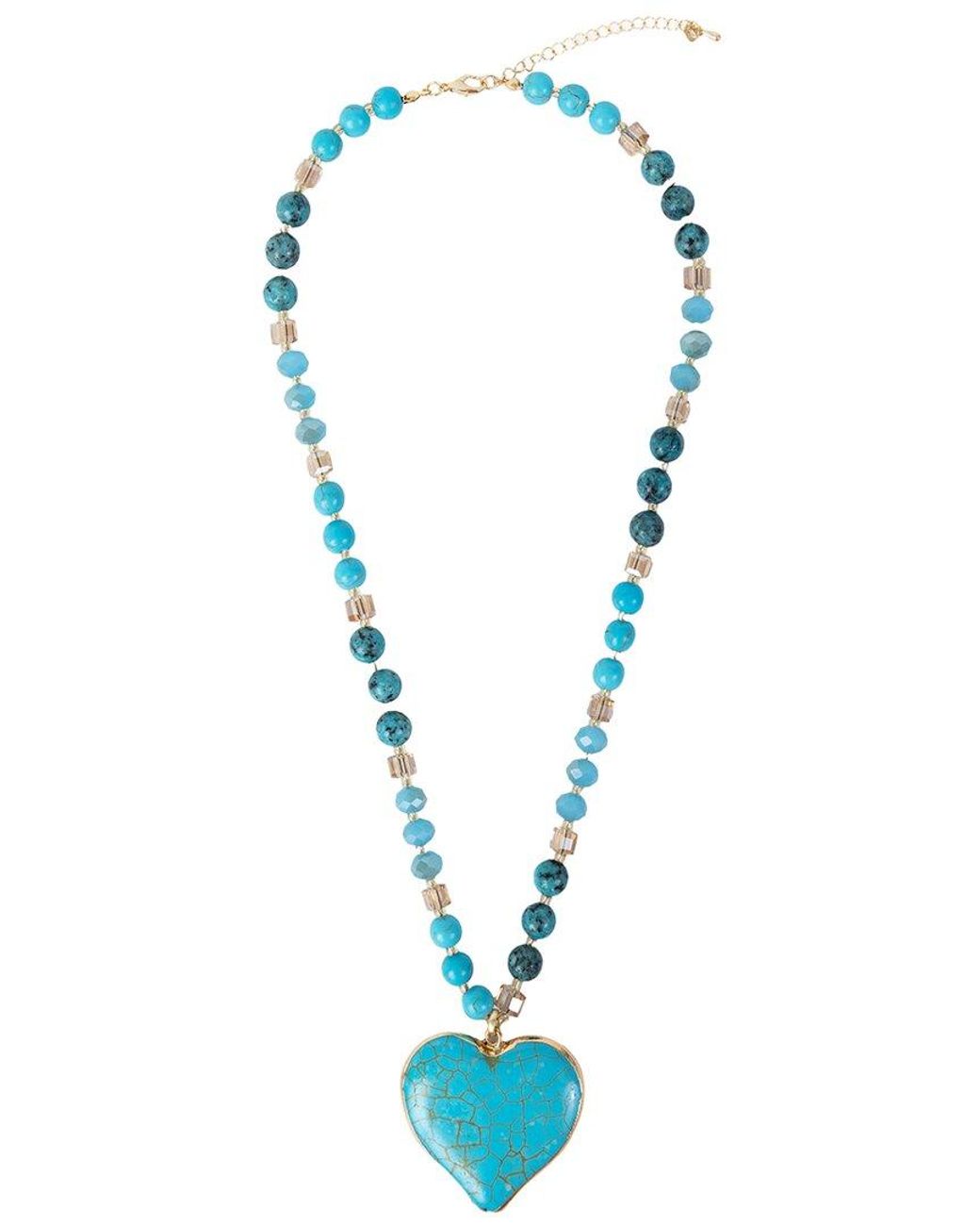 Saachi Blue Heart Stone Short Necklace