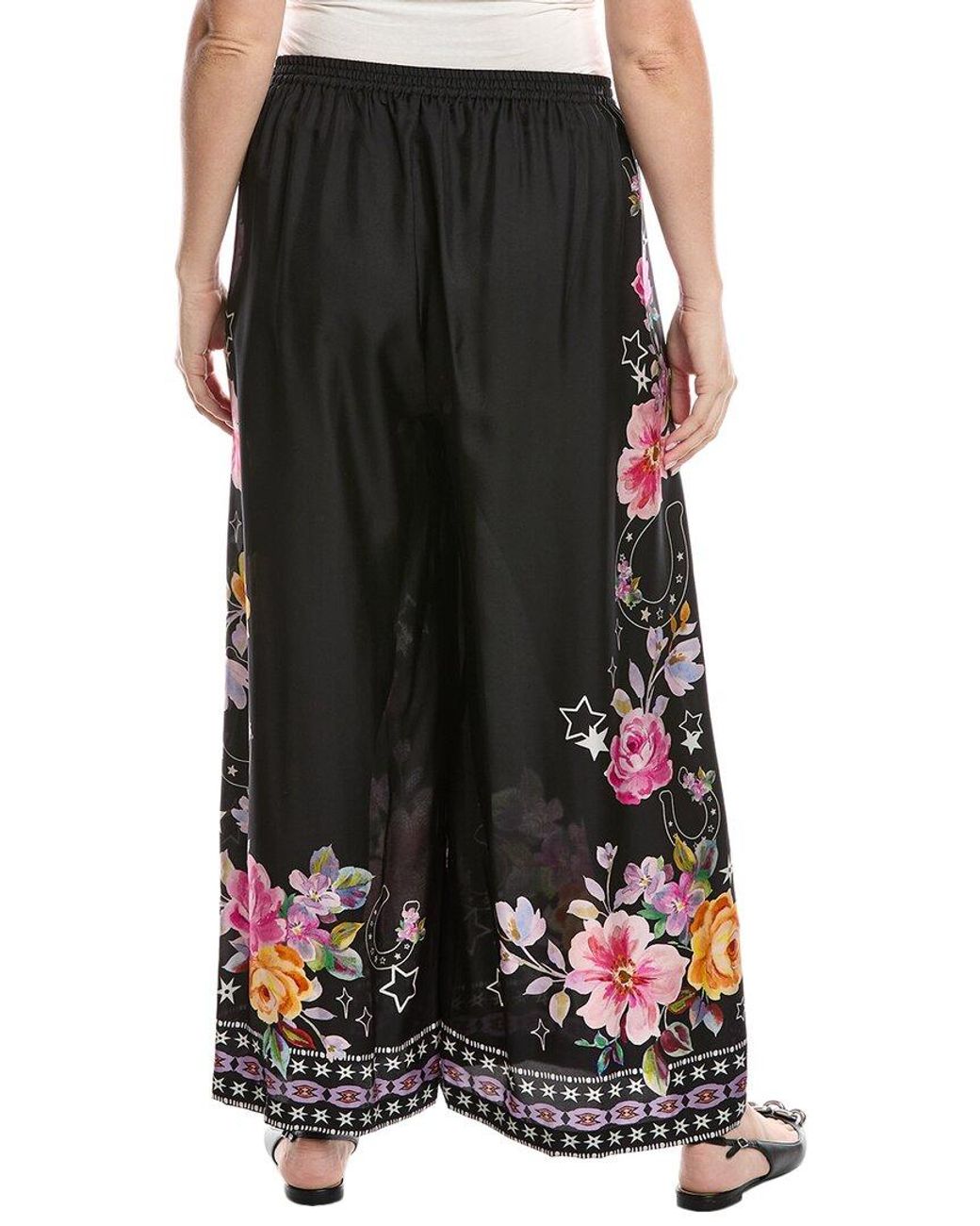Johnny Was Black Plus Frankie Easy Silk-Blend Pant