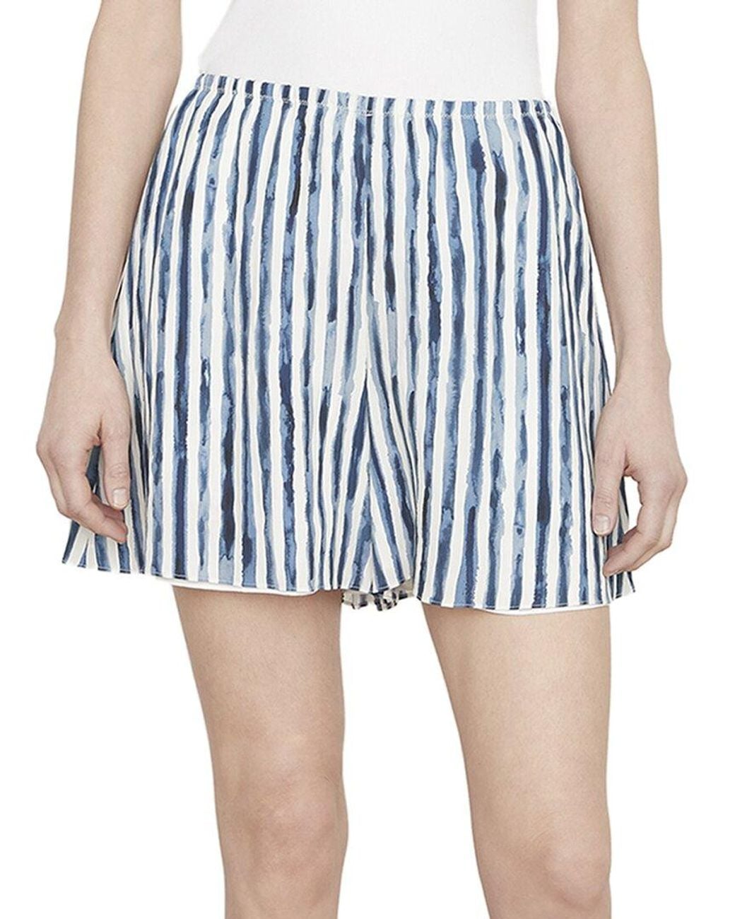 Vince Blue Painterly Stripe Pull-On Short