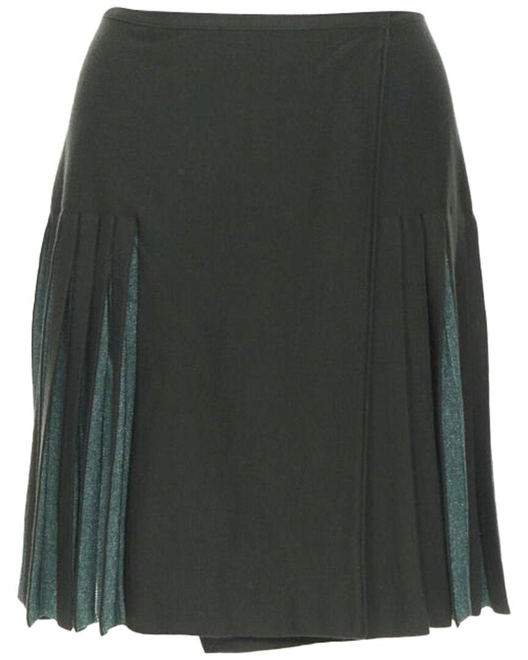 Alaïa Green Alaïa Pleated Wrap Flared Skirt, Size Fr (Authentic Pre-Loved)