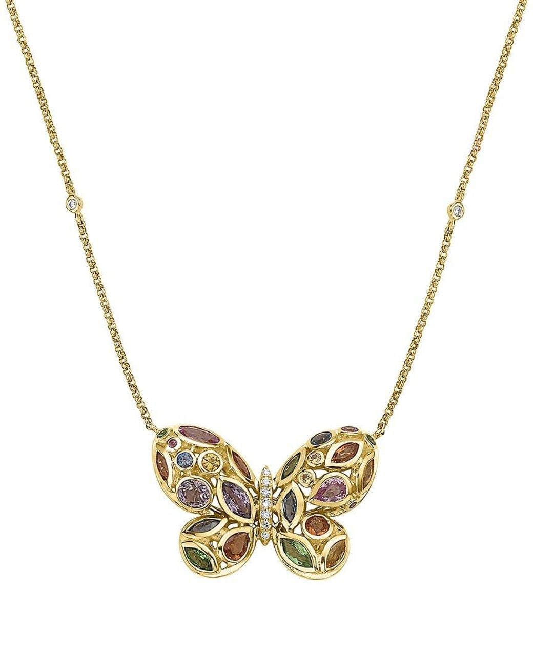 Effy Fine Jewelry Metallic 14K 2.51 Ct. Tw. Diamond & Gemstone Necklace