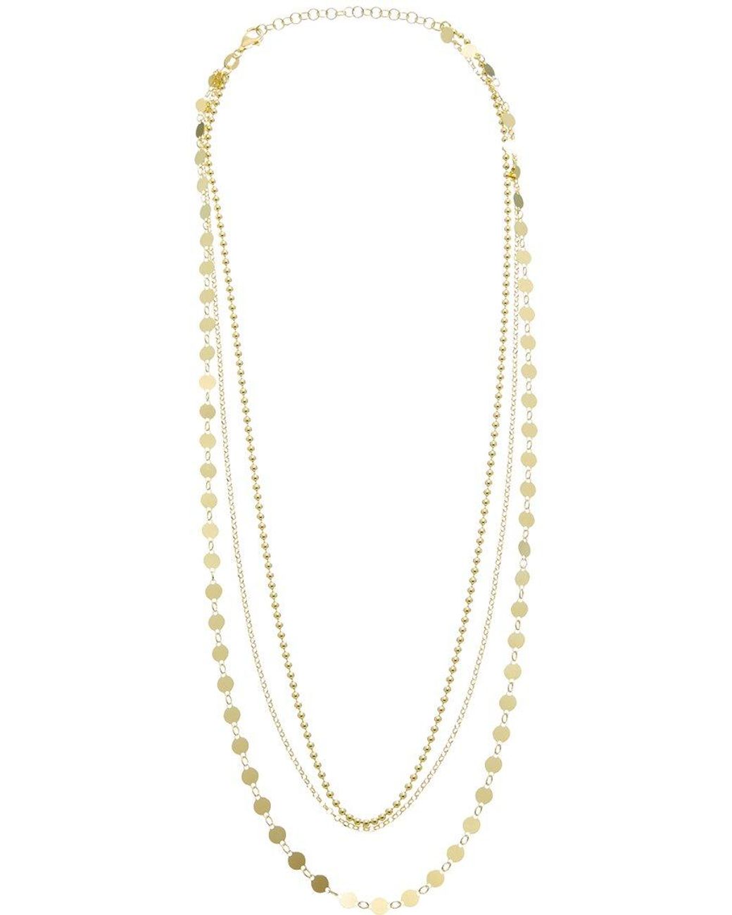 Italian Gold Over Silver Metallic 18K Plated Multi Strand Necklace
