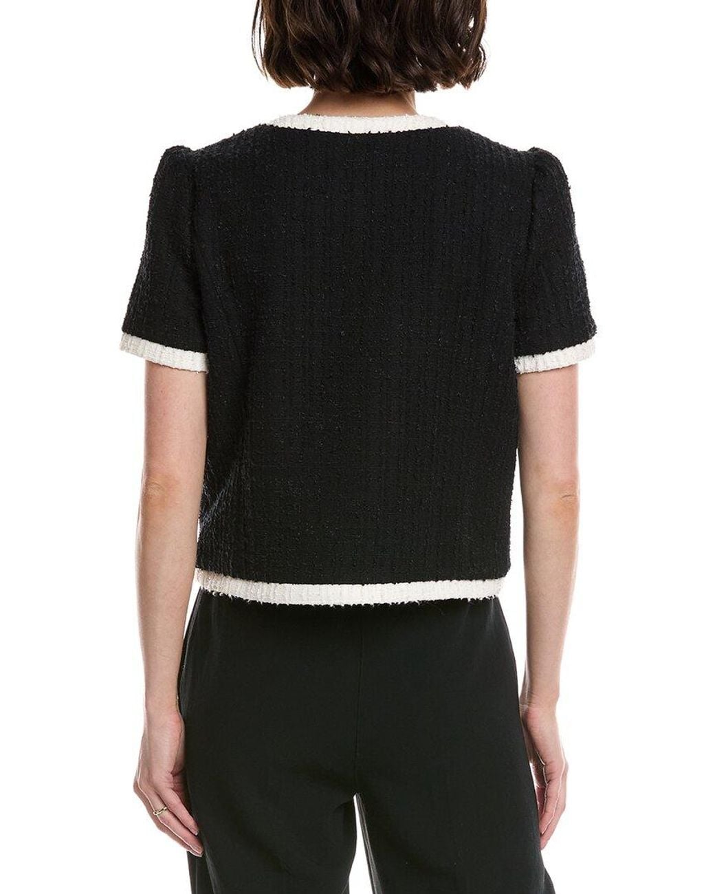 Cece Black Patch Pocket Contrast Binding Jacket