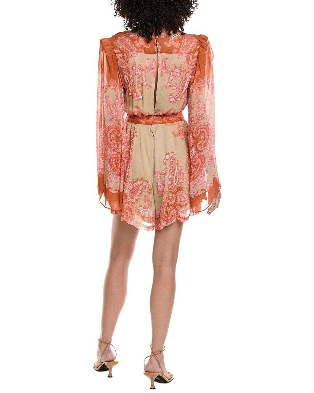 Hemant & Nandita Red Tie Belt Romper