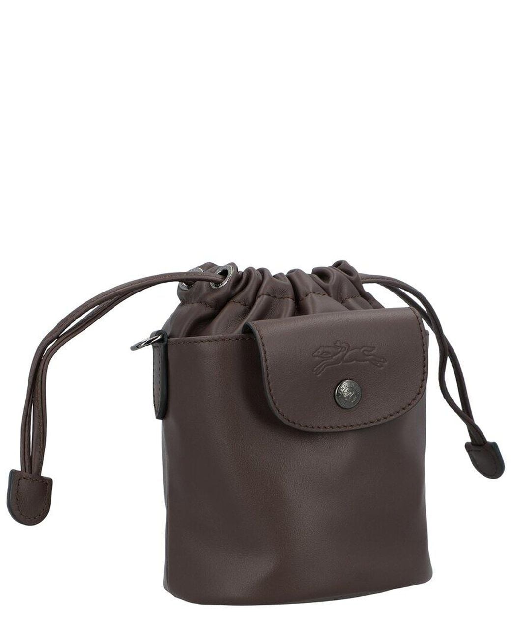 Longchamp Brown Le Pliage Xtra Xs Leather Bucket Bag