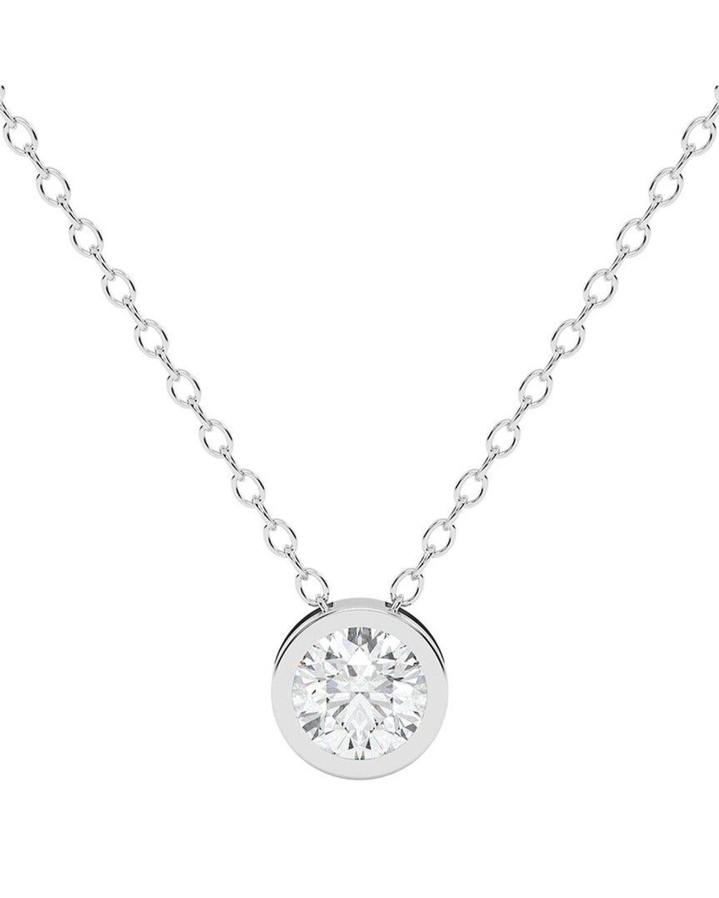 Diamond Select Cuts Metallic 14K 0.25 Ct. Tw. Diamond Pendant Necklace