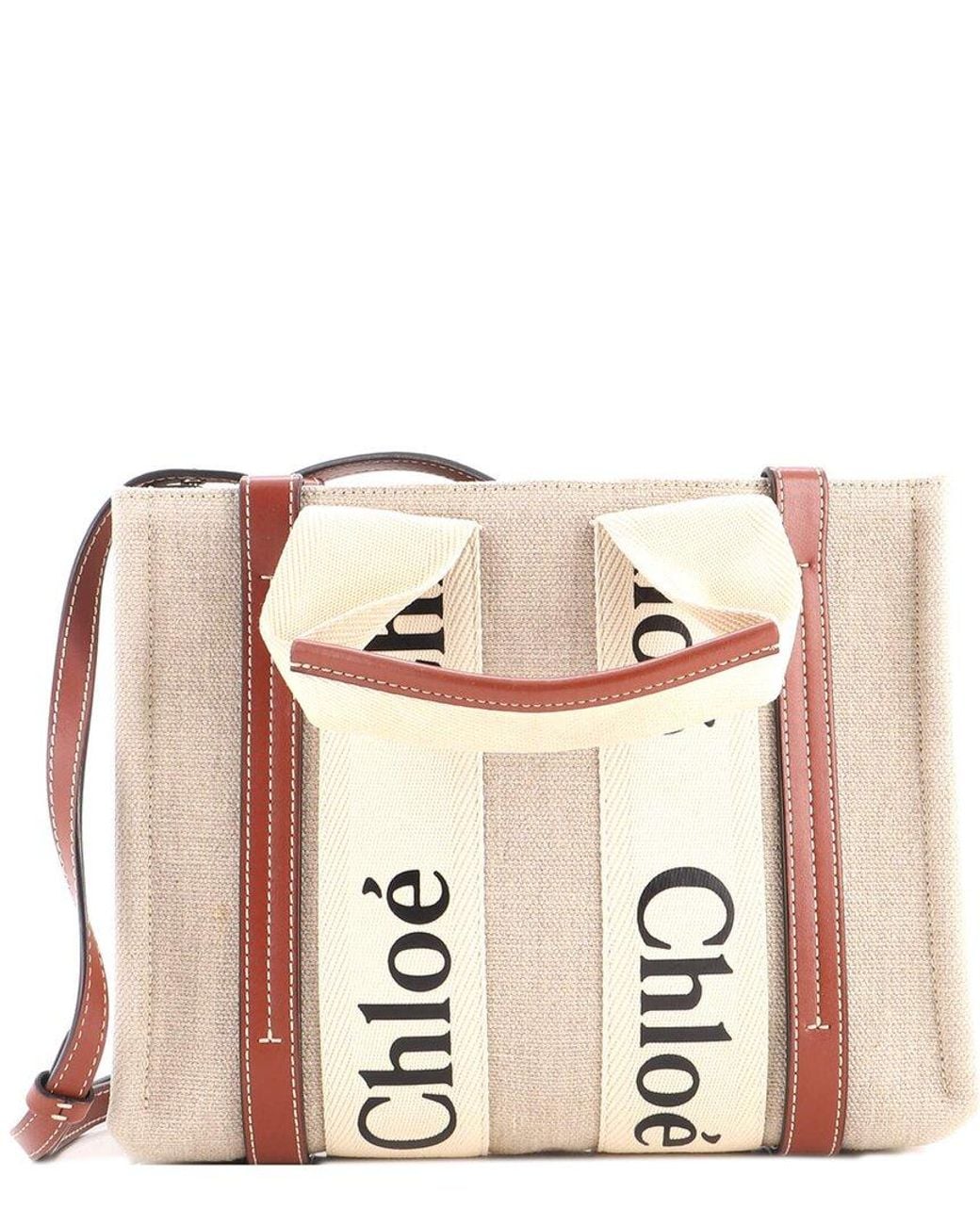 Chloé Pink Canvas & Leather Woody Convertible Tote Small (Authentic Pre- Loved)