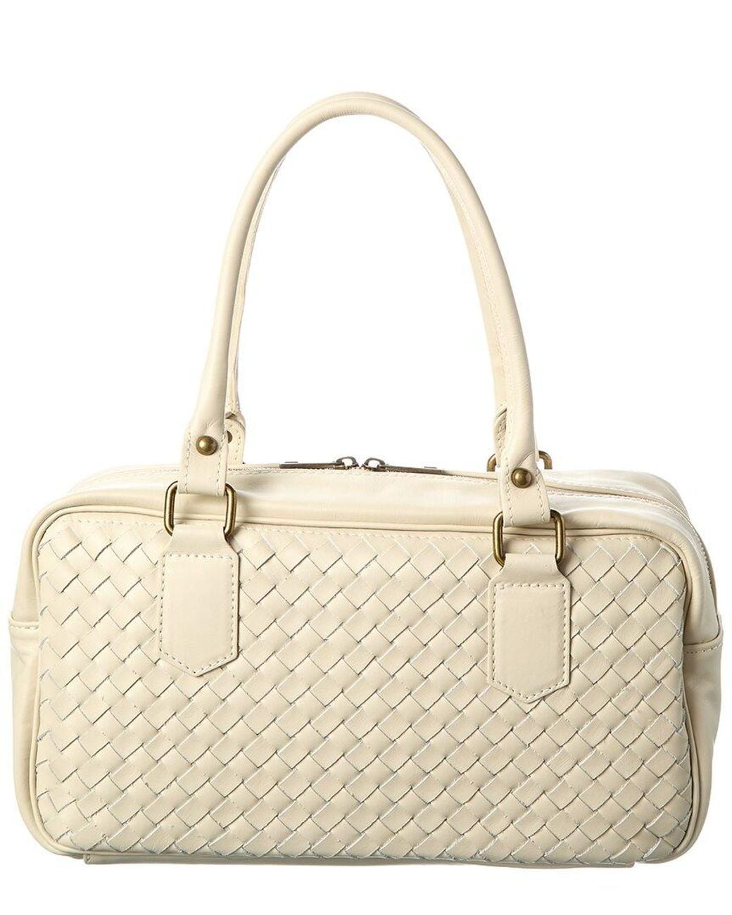 Persaman New York Natural Chloe Hand Woven Large Leather Shoulder Bag
