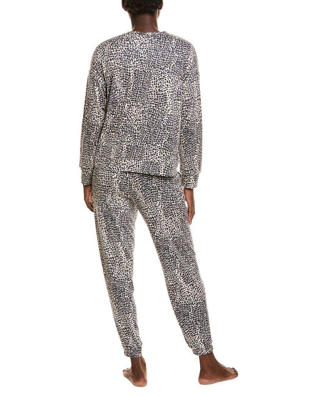 DKNY Gray 2Pc Long Sleeve Top & Jogger Sleep Set