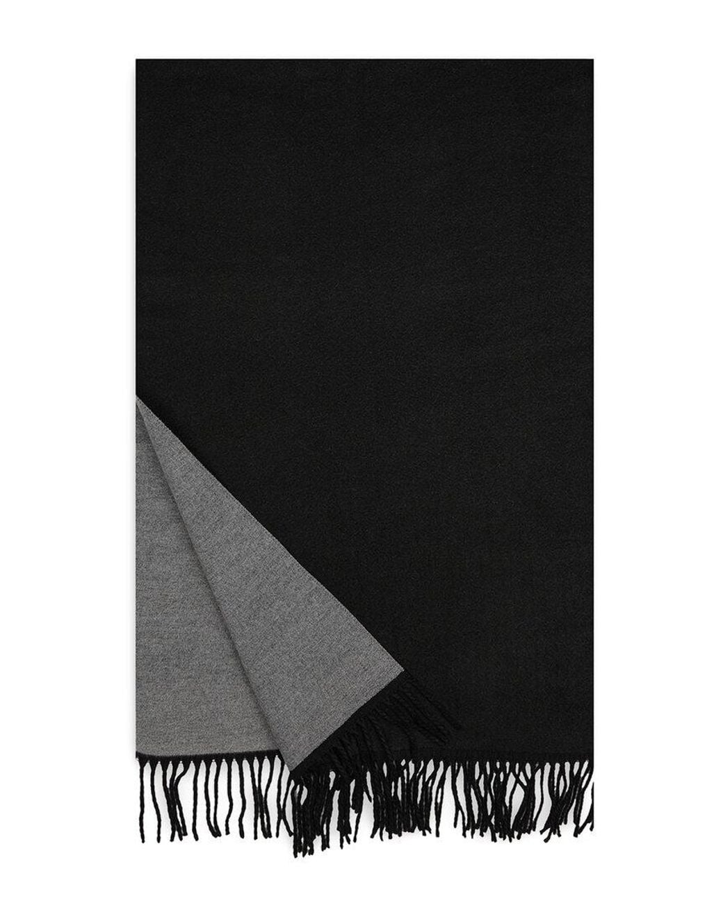 Saachi Black Solid Fringe Reversible Scarf