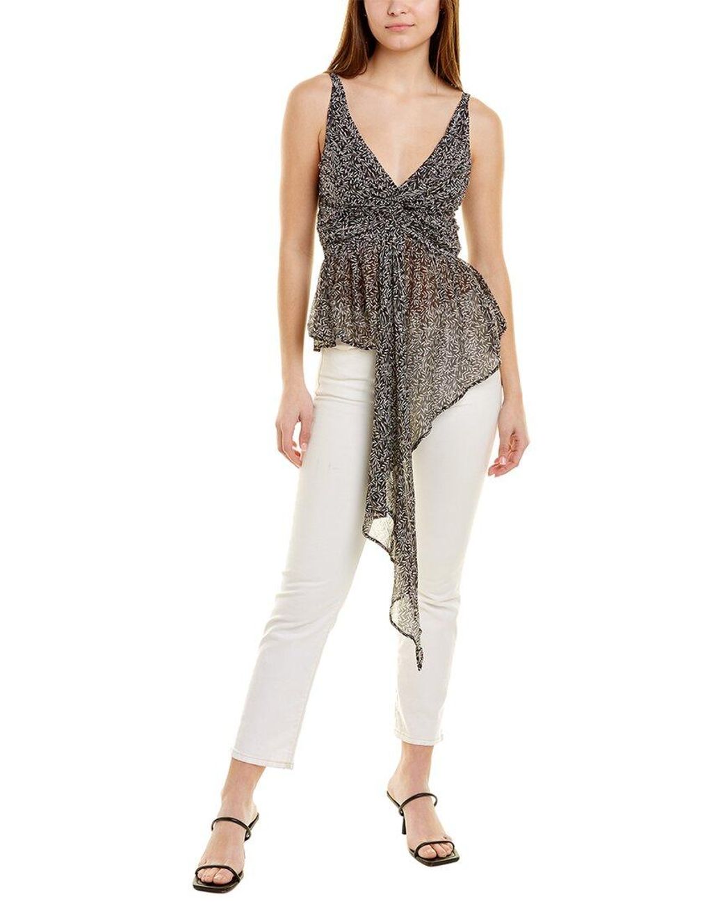 Sabina Musayev Black Brize Silk-Blend Top