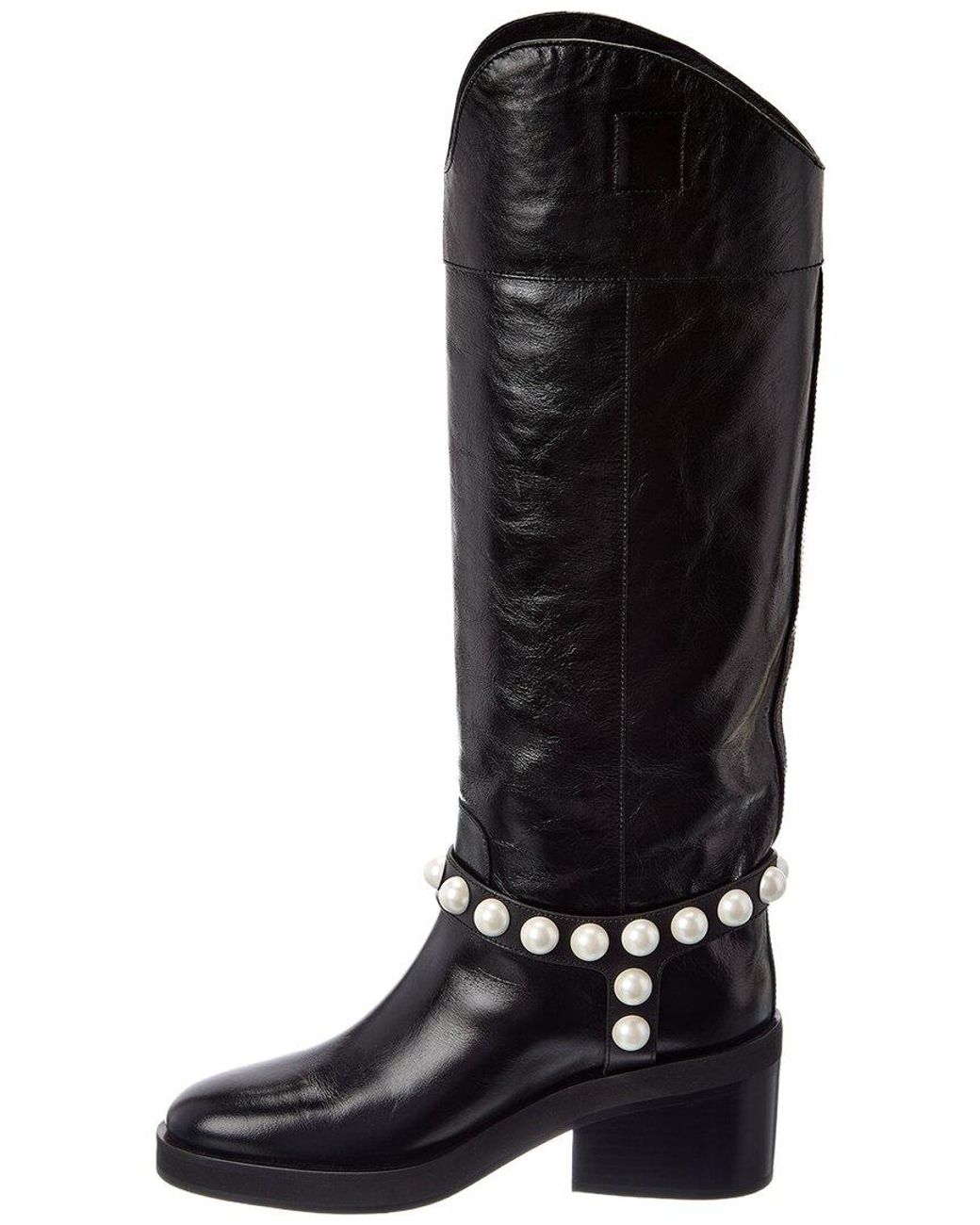 Jimmy Choo Black Tonya A 70 Leather Knee-High Boot
