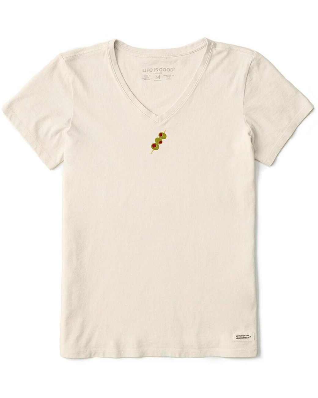 Life Is Good. Natural Crusher V-Neck T-Shirt
