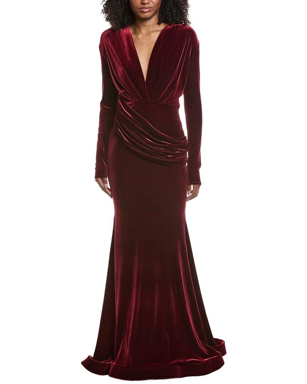 Issue New York Red Velvet High-Low Gown