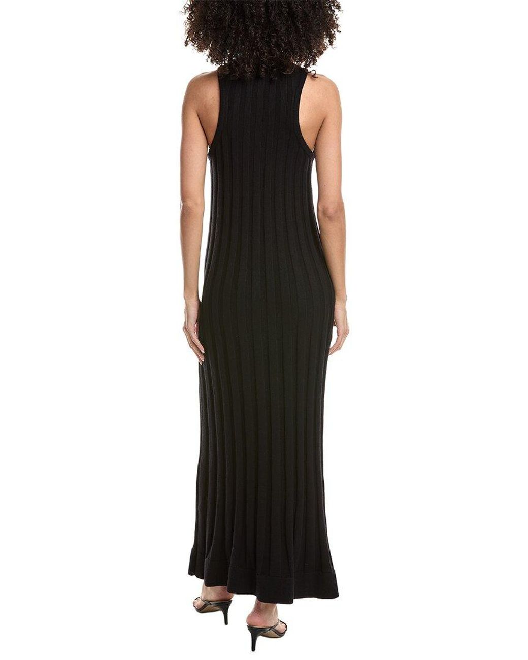 3.1 Phillip Lim Black Traveling Rib Mock Neck Sleeveless Dress