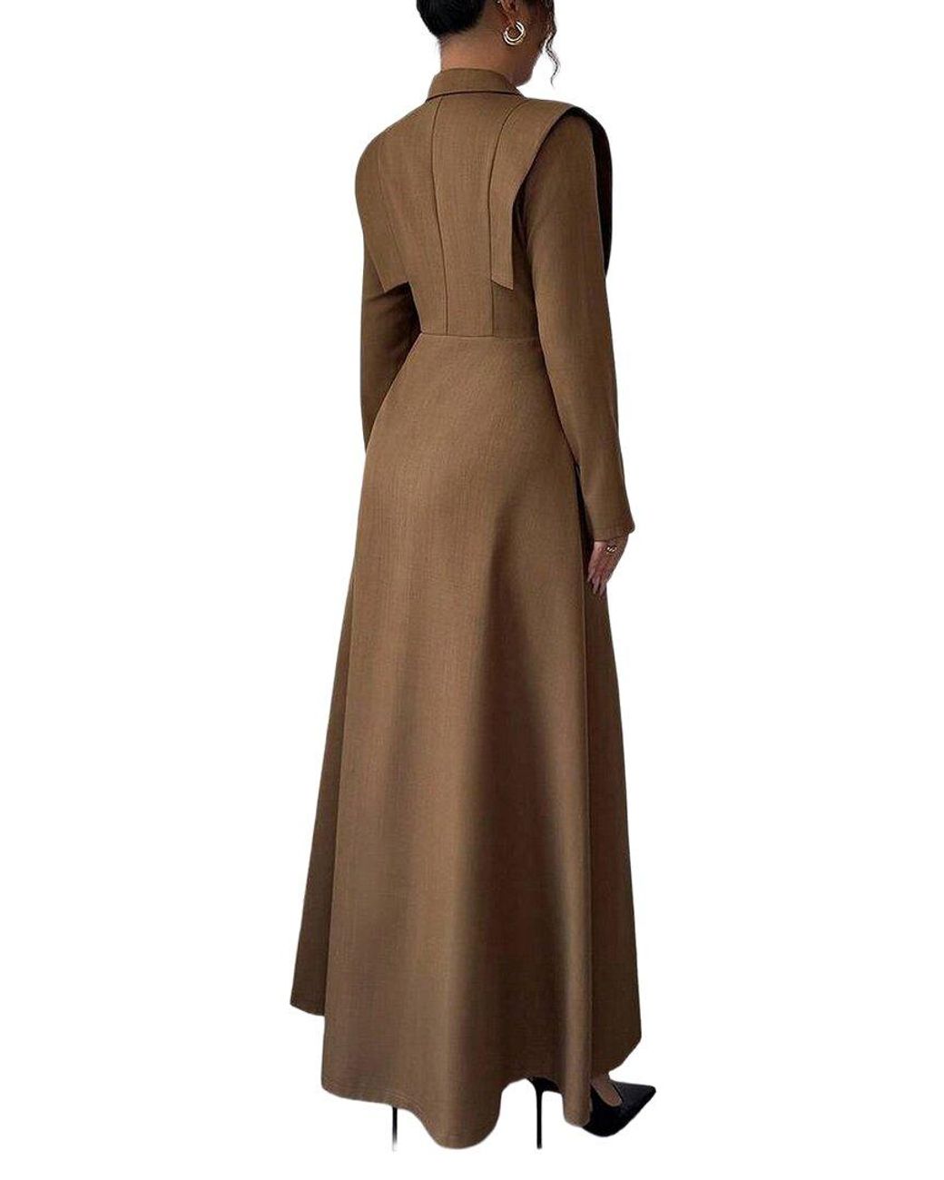 XIRELLI Brown Solid Maxi Dress