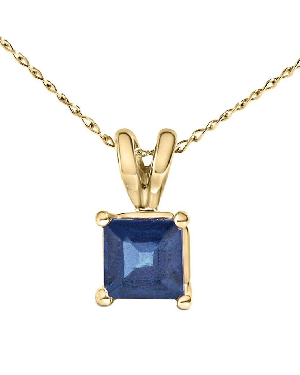 Haus of Brilliance Blue Colorful Gemstones 14K 0.65 Ct. Tw. Sapphire Pendant Necklace