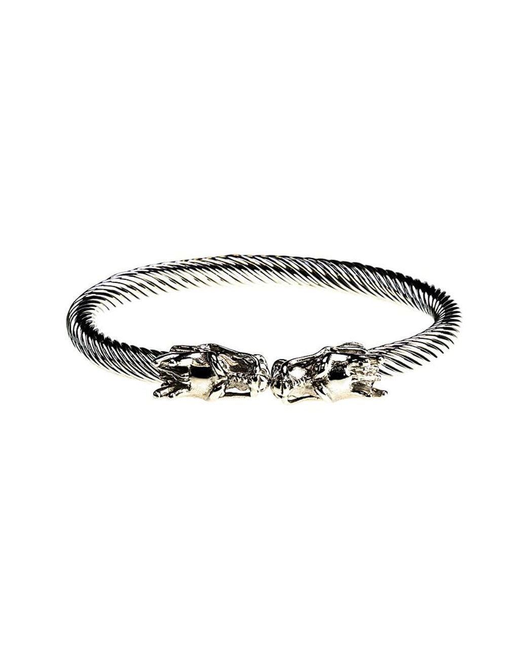 jean claude White Dell Arte Stainless Steel Dragon Bracelet for men