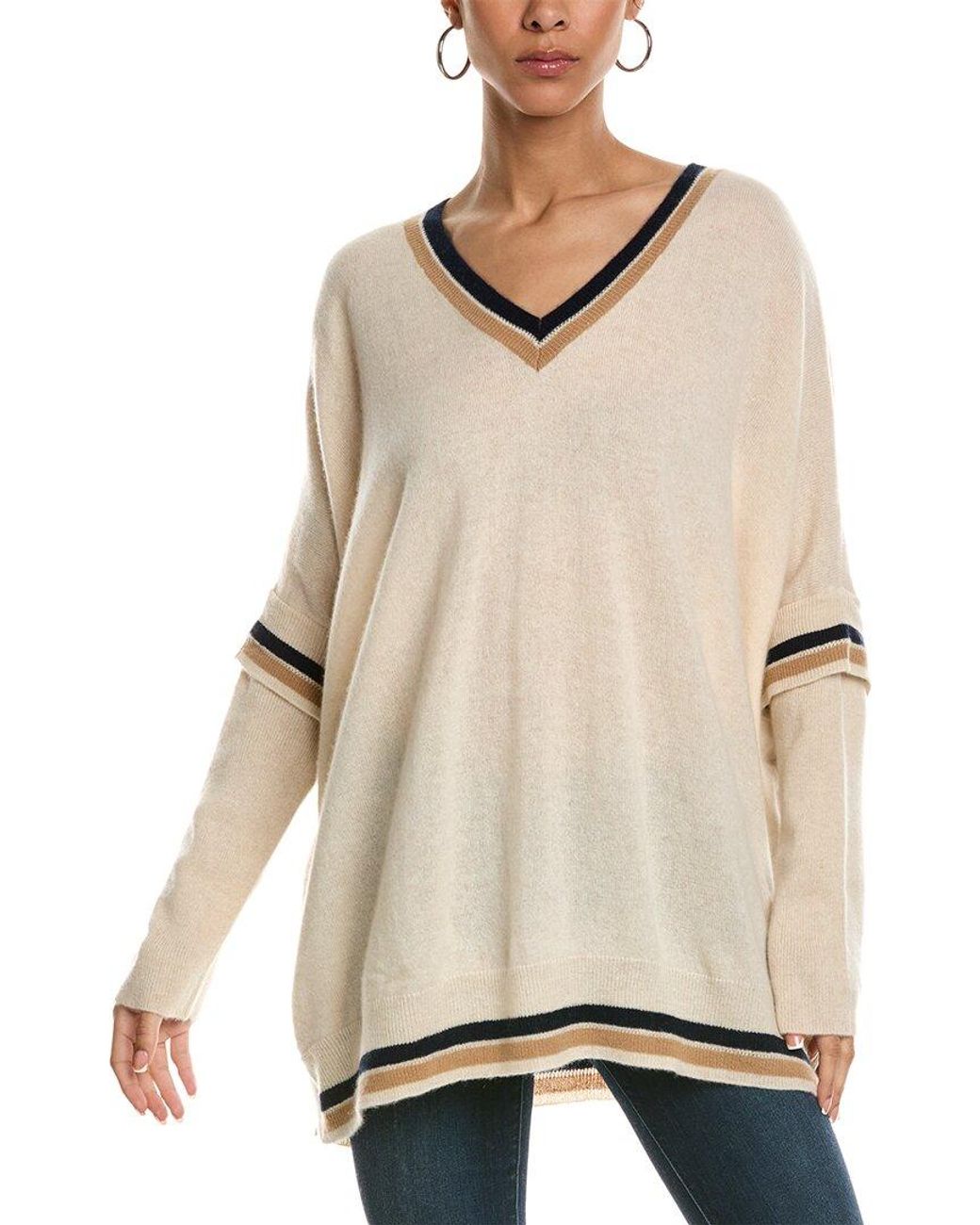 Brodie Cashmere Delilah Cashmere Poncho Sweater in Natural Lyst UK
