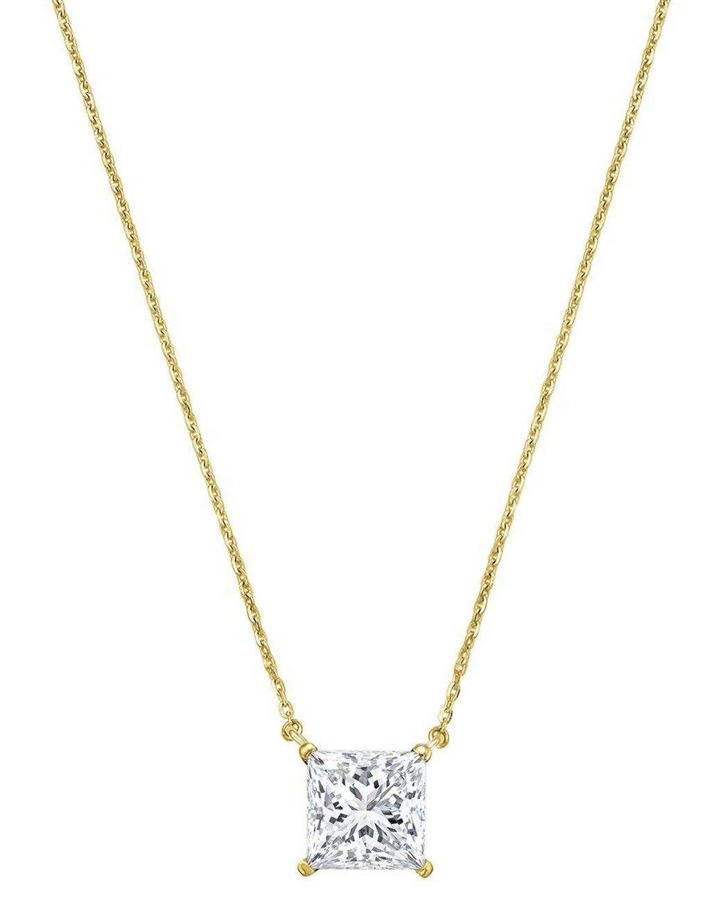 Diana M Metallic Diana M. 14K 4.00 Ct. Tw. Lab-Grown Diamond Pendant Necklace