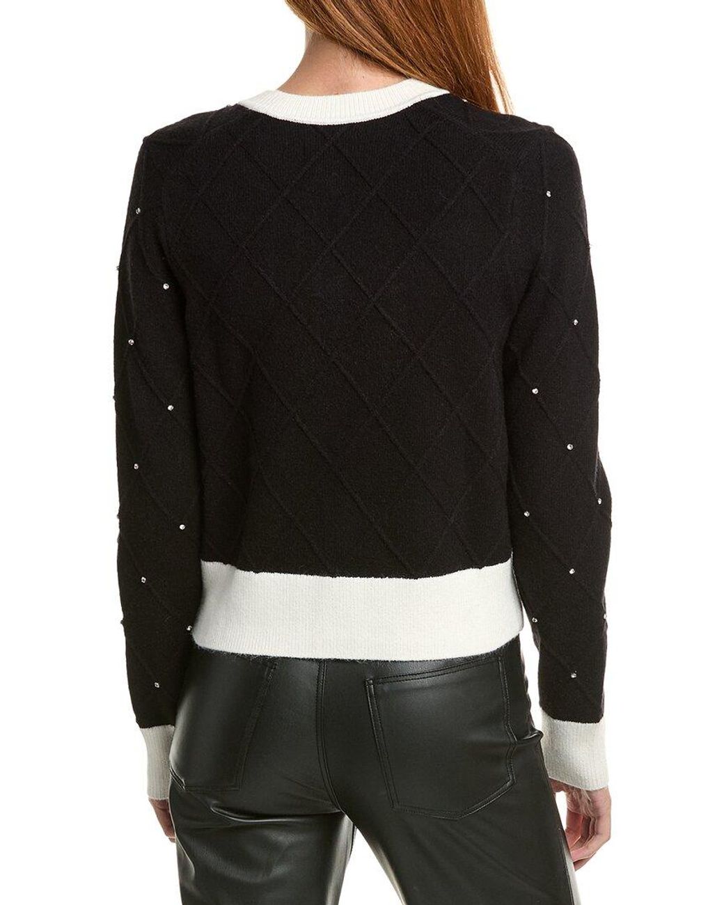 Karl Lagerfeld Black Contrast Cardigan