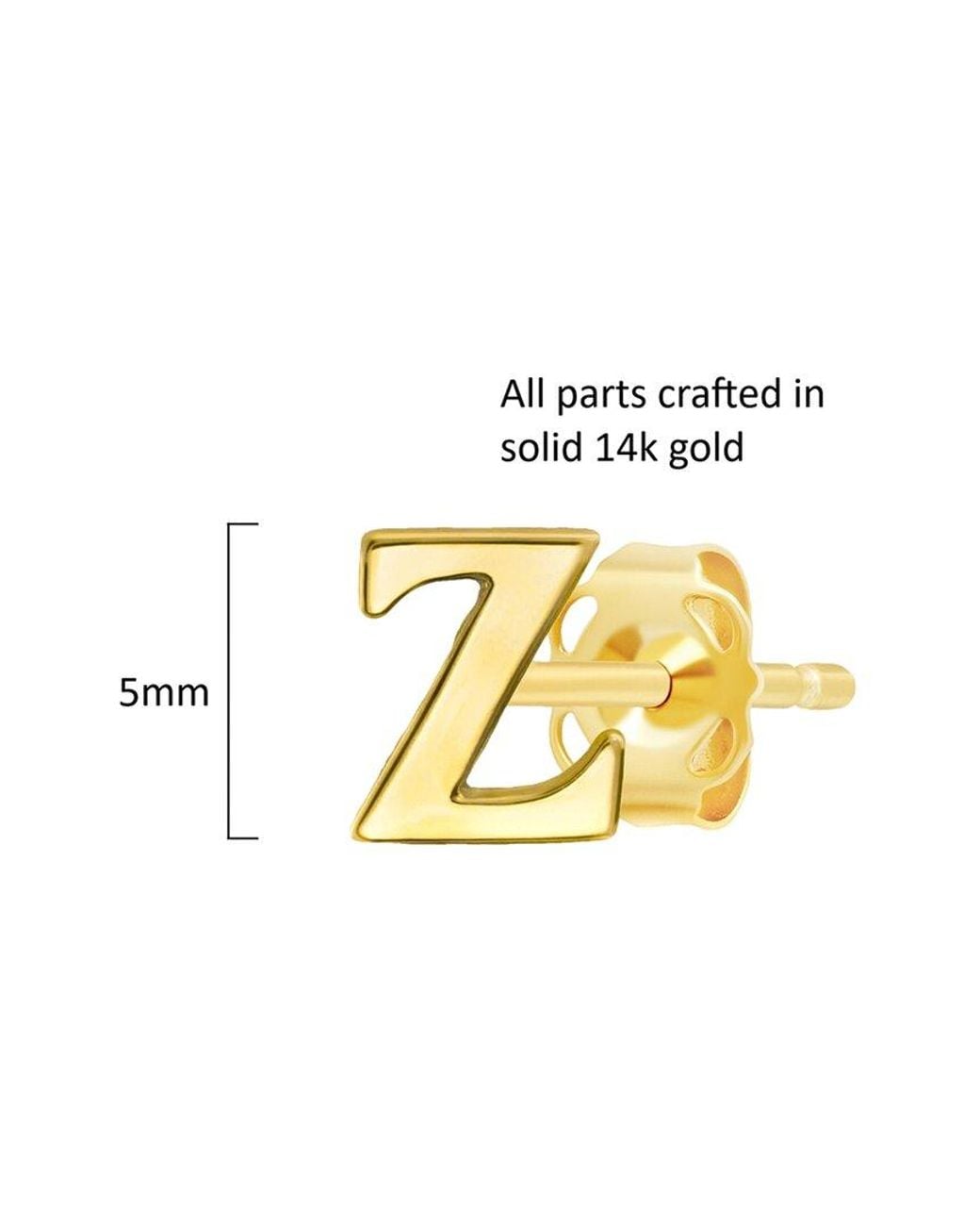 MaxColor Metallic 14K Initial Earrings