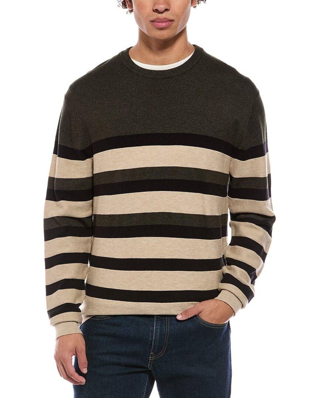 Point Zero Black Semi Fit Crewneck Sweater for men