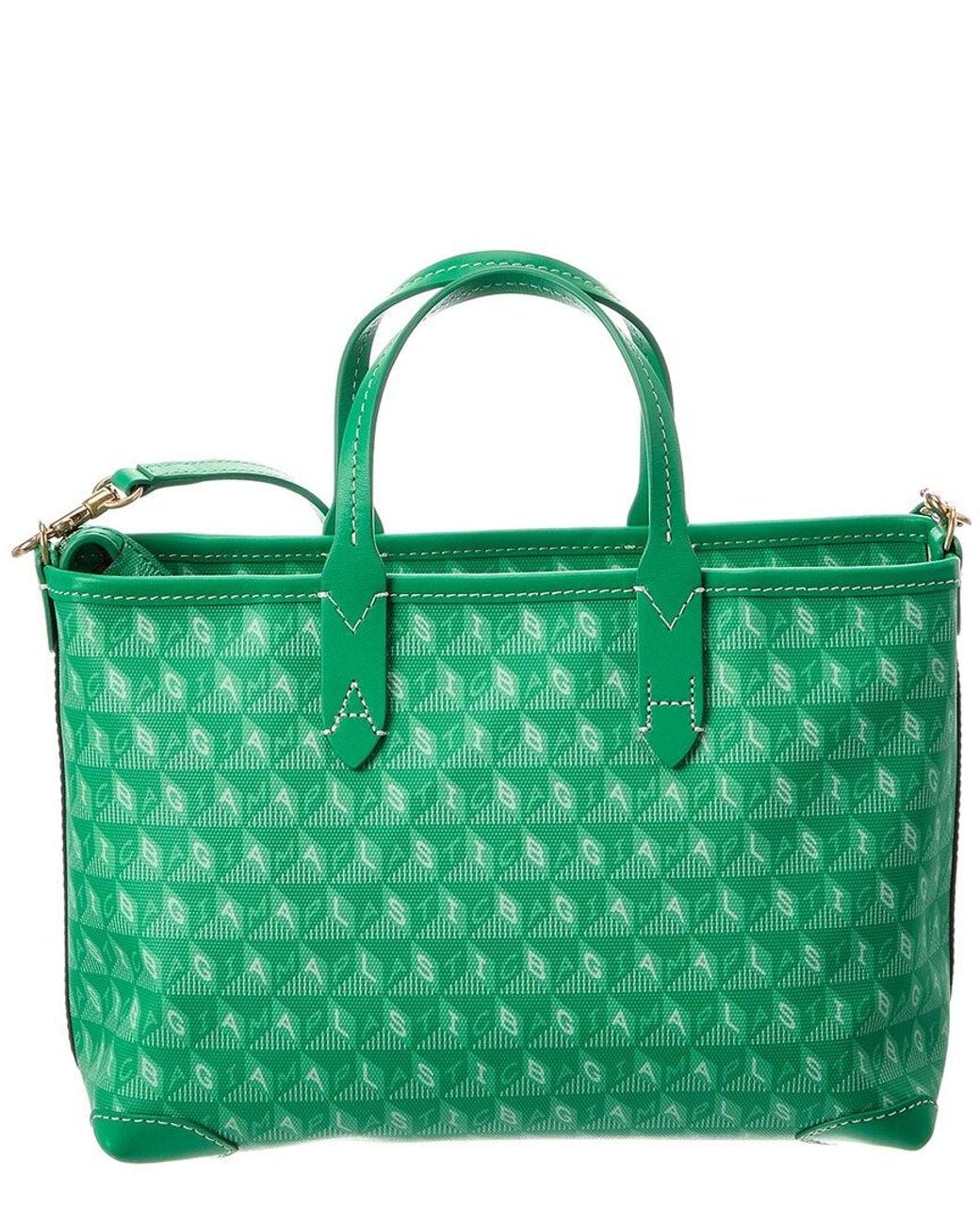 Anya Hindmarch Green I Am A Plastic Bag Canvas & Leather Tote