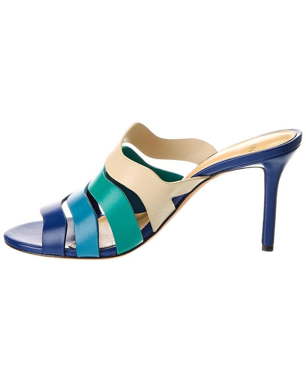 Alexandre Birman Blue Aila 85 Leather Mule