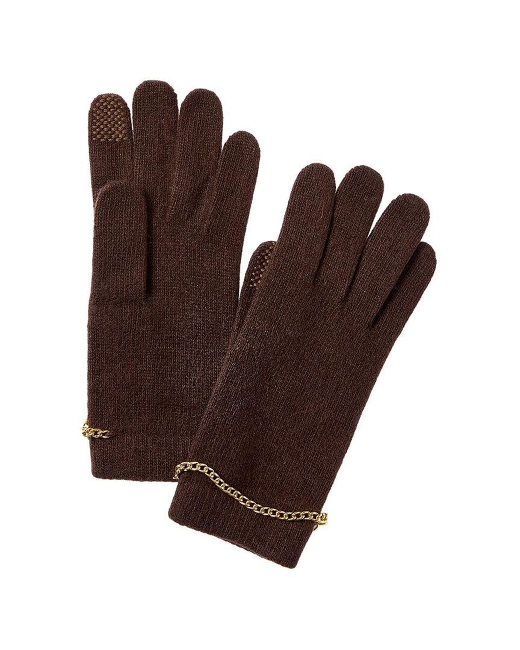 Portolano Brown Cashmere Tech Gloves