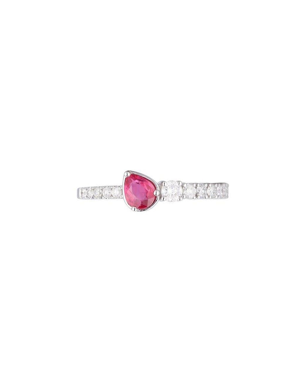 Gregg Ruth Pink 14K 0.72 Ct. Tw. Diamond & Ruby Ring