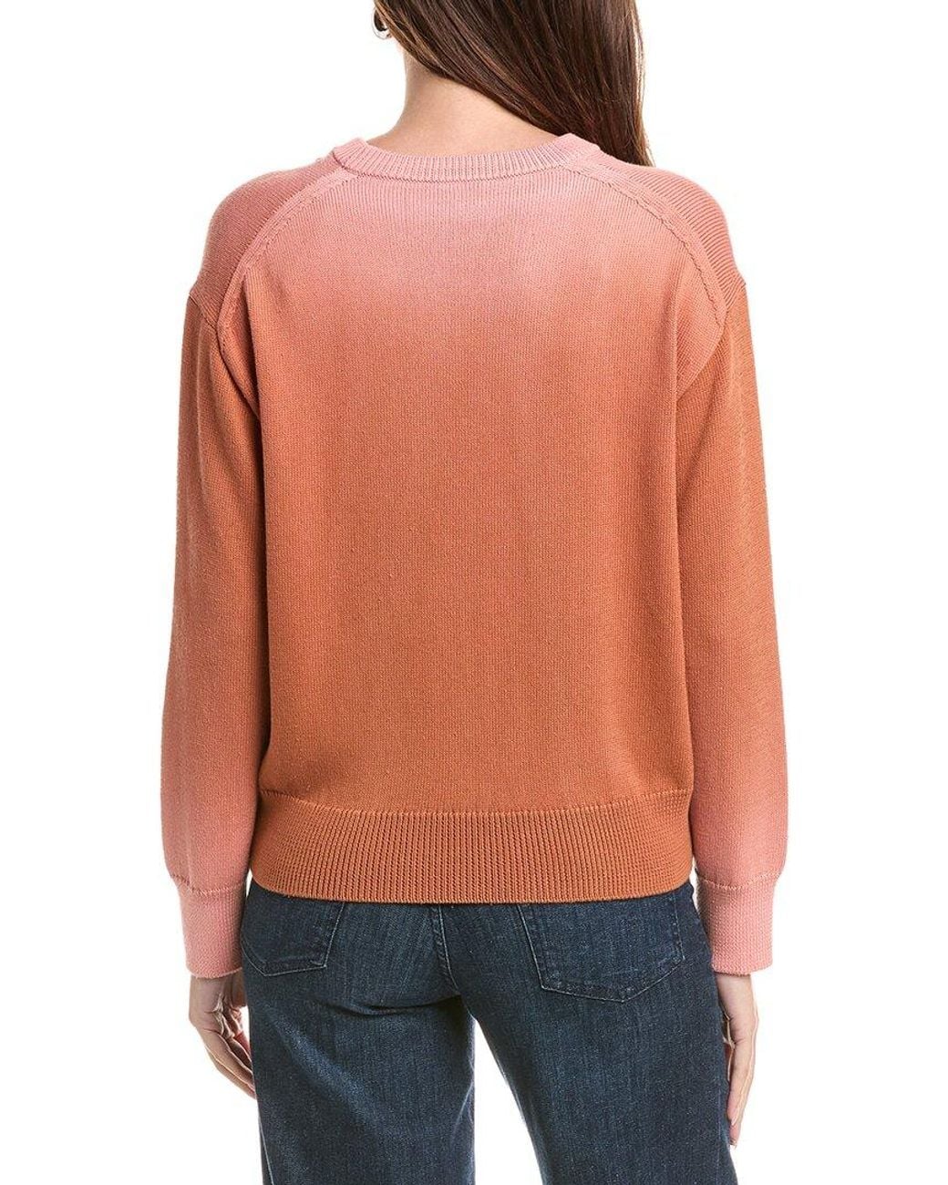 Lafayette 148 New York Blue Ombre Crewneck Silk-Blend Sweater