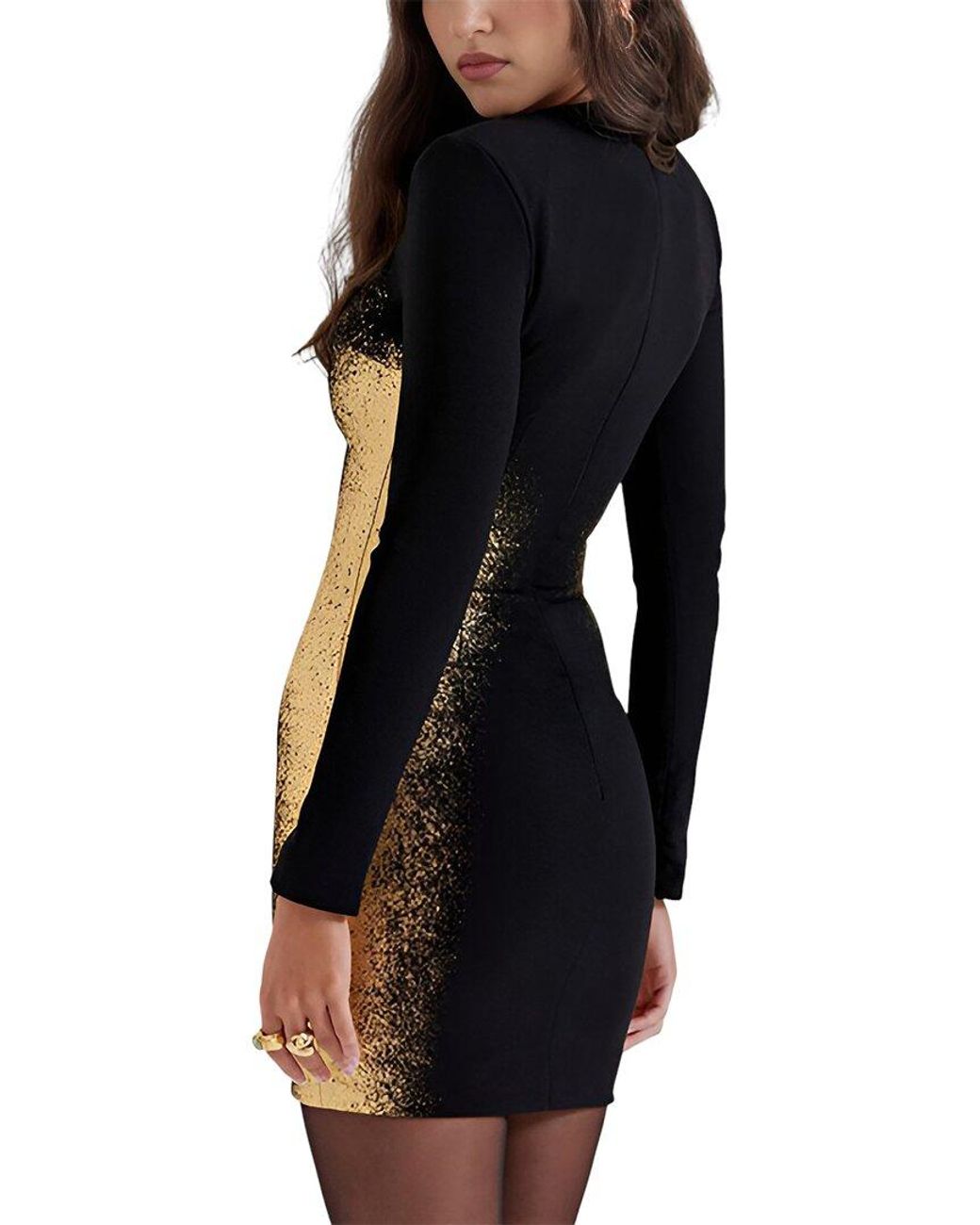 AMINA GLAM Black Mini Dress
