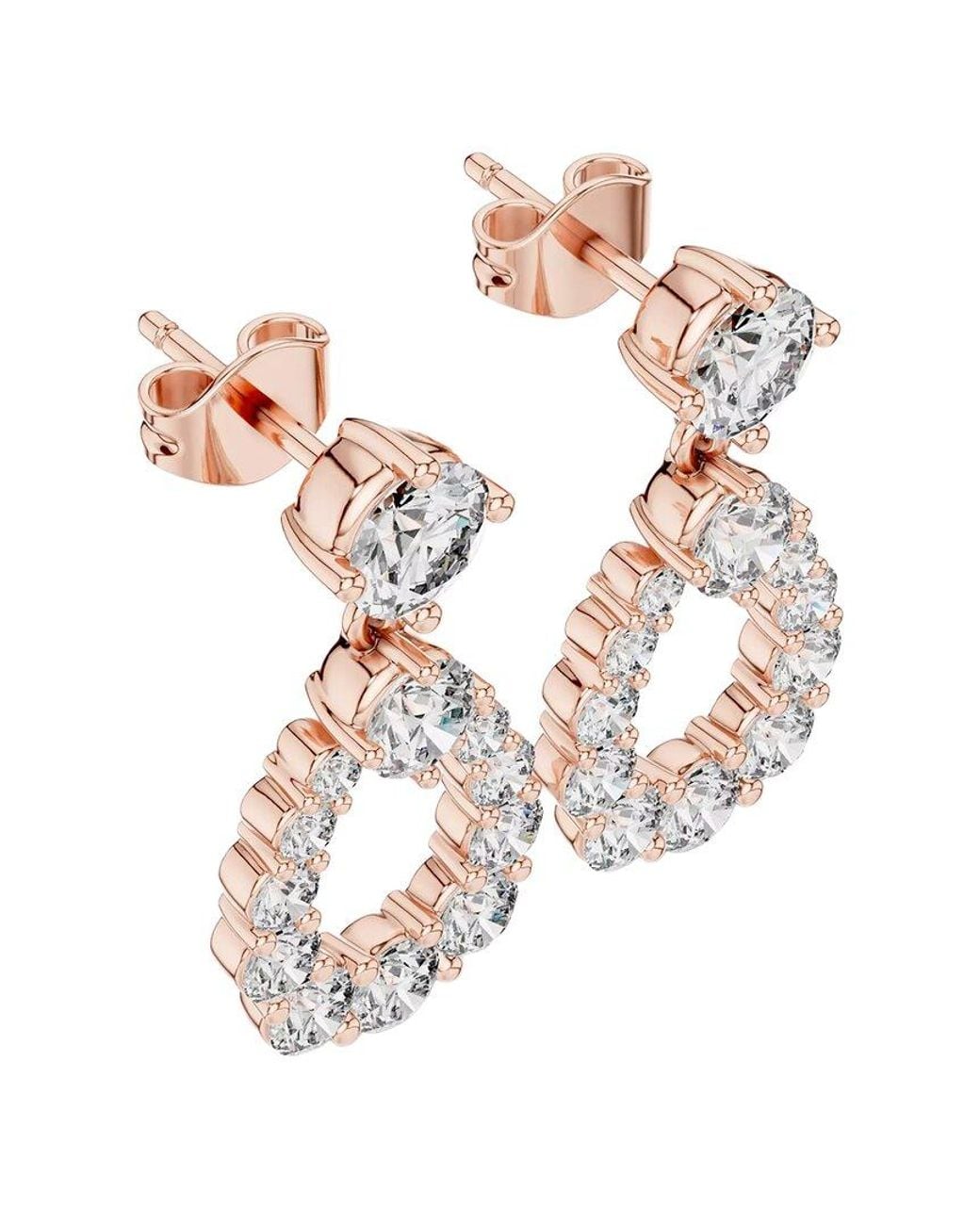 Lab Grown Diamonds White 14K Rose 3.30 Ct. Tw. Lab-Grown Diamond Earrings