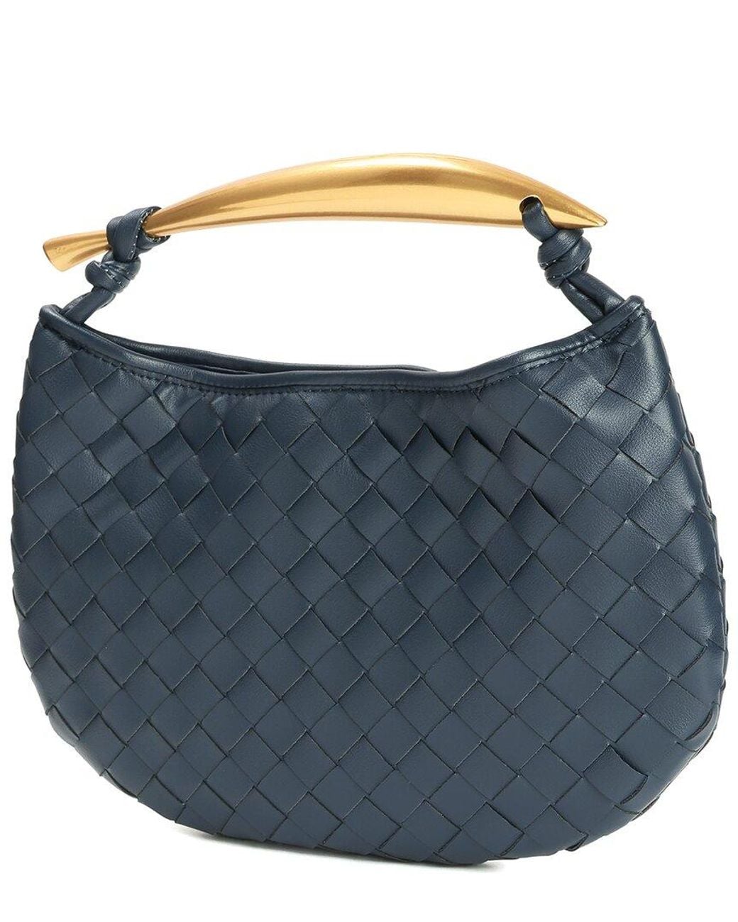 Tiffany & Fred Paris Blue Woven Leather Top Handle Clutch