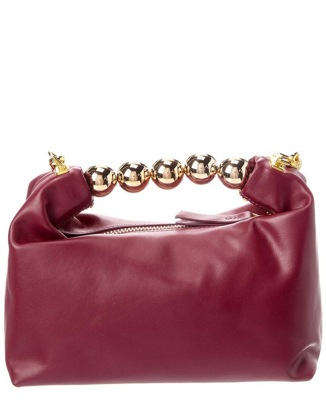 Tiffany & Fred Paris Red Smooth Metallic Leather Top Handle Crossbody