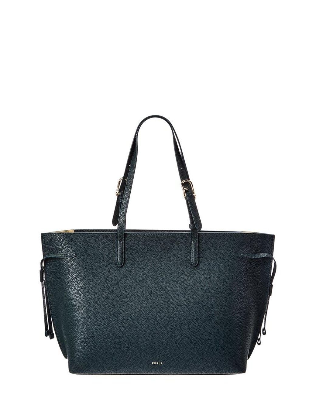 Furla Blue Ava Large Leather Tote