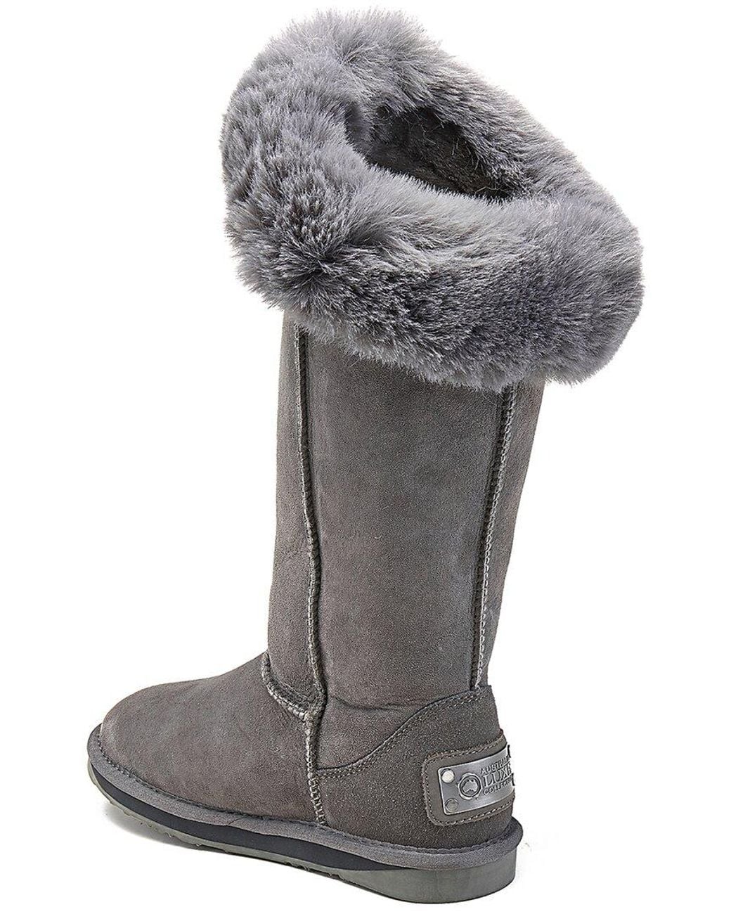 Australia Luxe Gray Foxy Tall Suede Boot