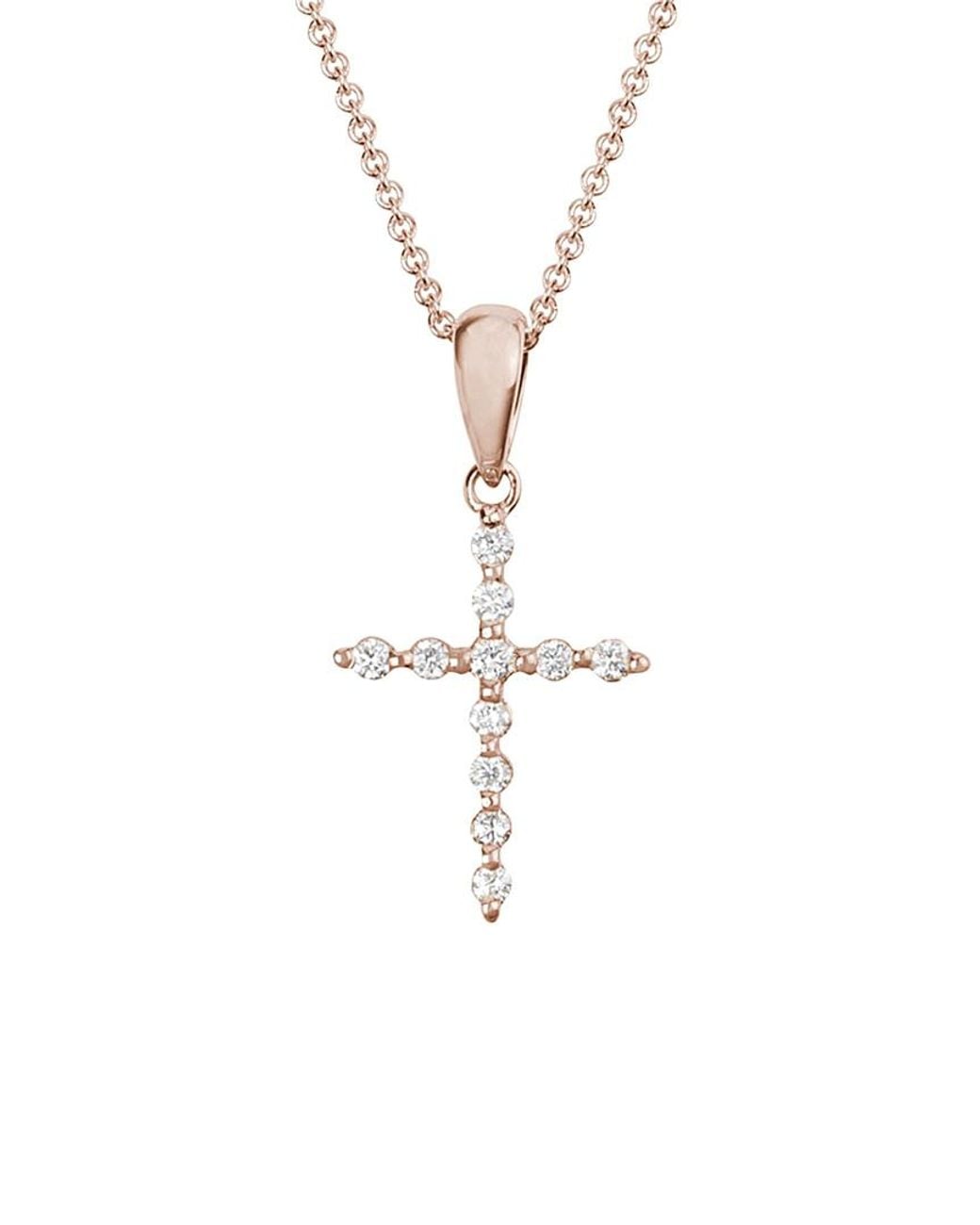 Diamond Select Cuts White 14K Rose 0.11 Ct. Tw. Diamond Necklace
