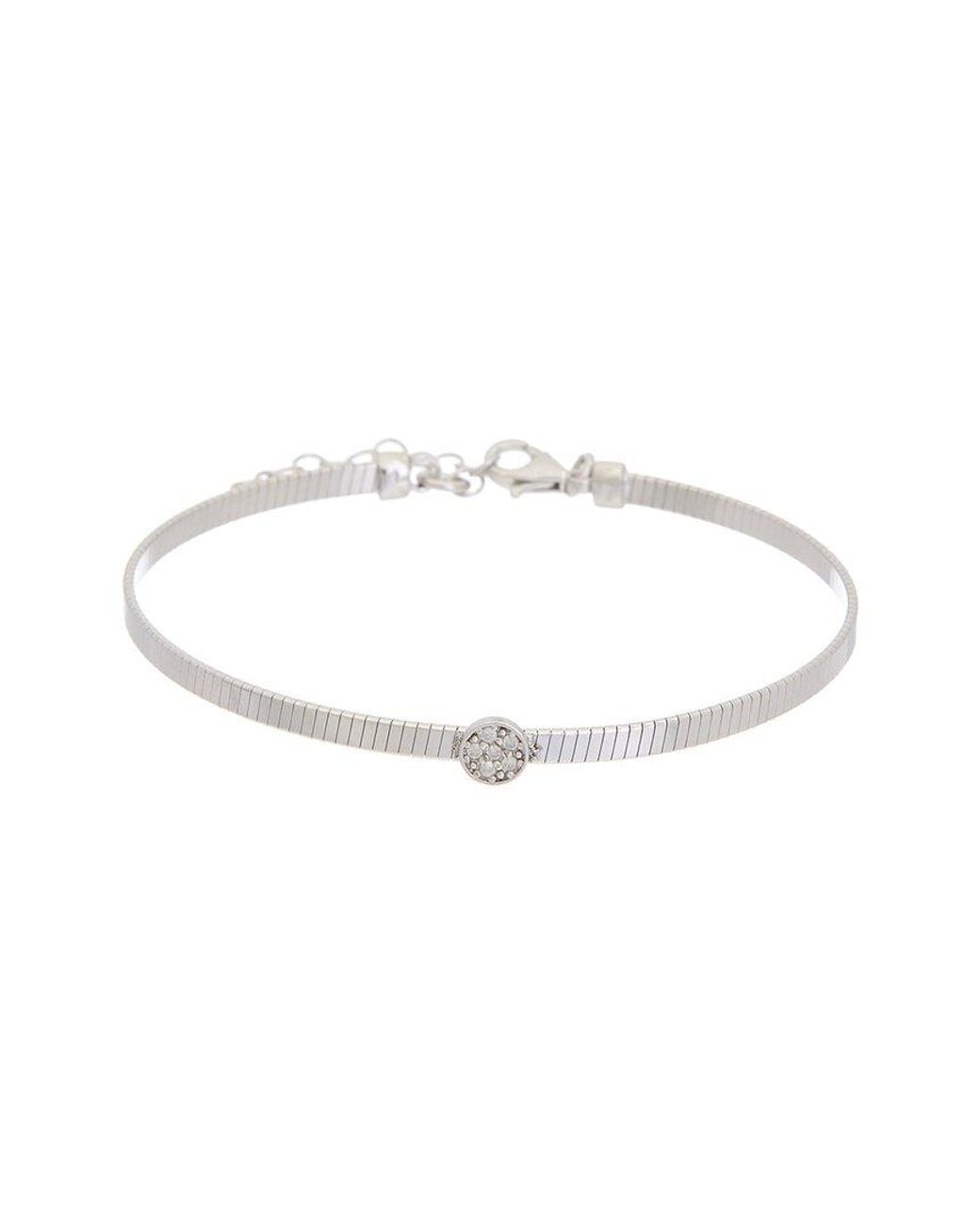 Meshmerise White 18K Over 0.06 Ct. Tw. Diamond Bangle