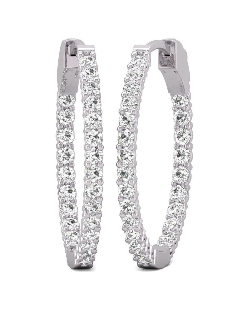 Diana M White Diana M. Fine Jewelry 14k 3.00 Ct. Tw. Lab Grown Diamond Hoops